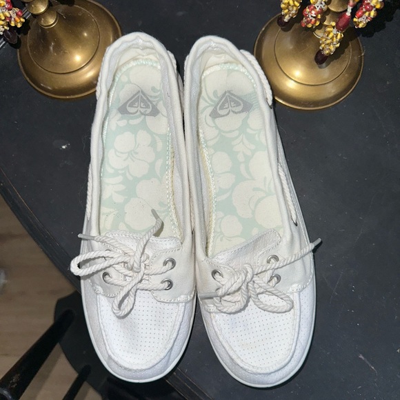 White Roxy top siders size 8 - Picture 2 of 7